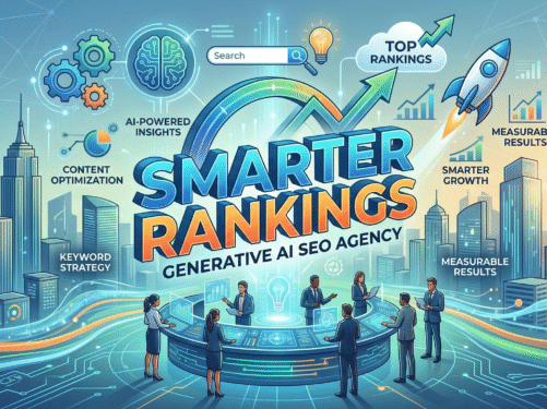 Generative AI SEO Agency dashboard showing keyword growth and content automation