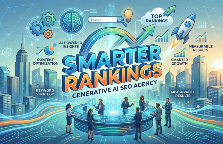 Generative AI SEO Agency dashboard showing keyword growth and content automation