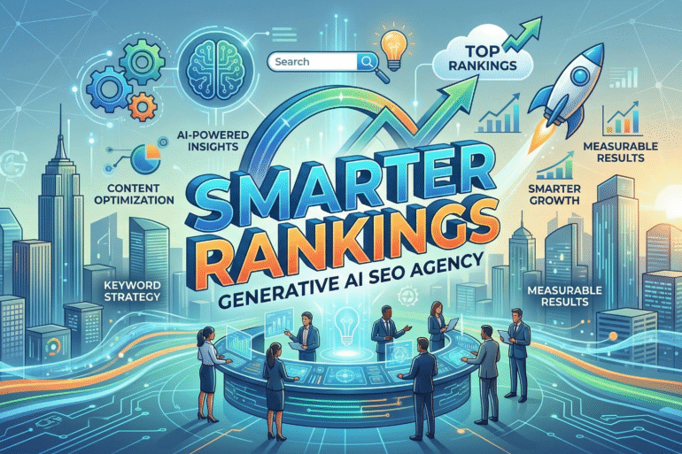 Generative AI SEO Agency dashboard showing keyword growth and content automation