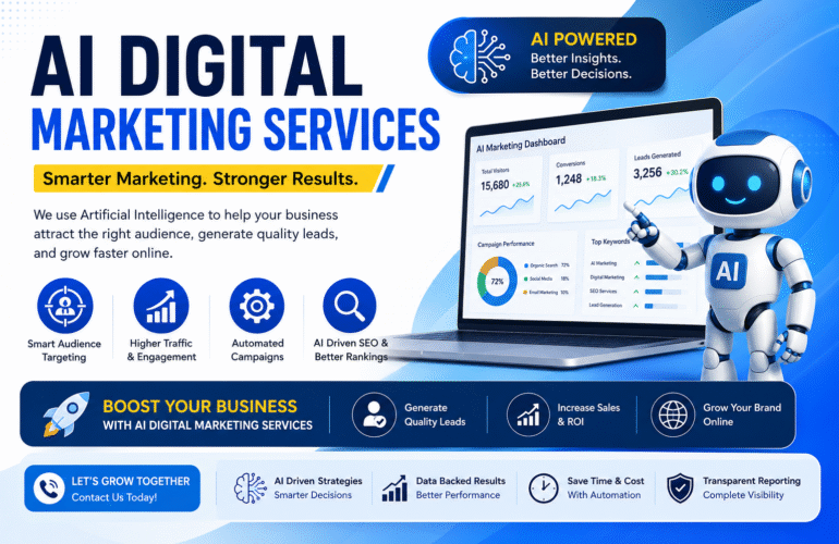 AI Digital Marketing Services helping businesses improve online visibility and customer engagement